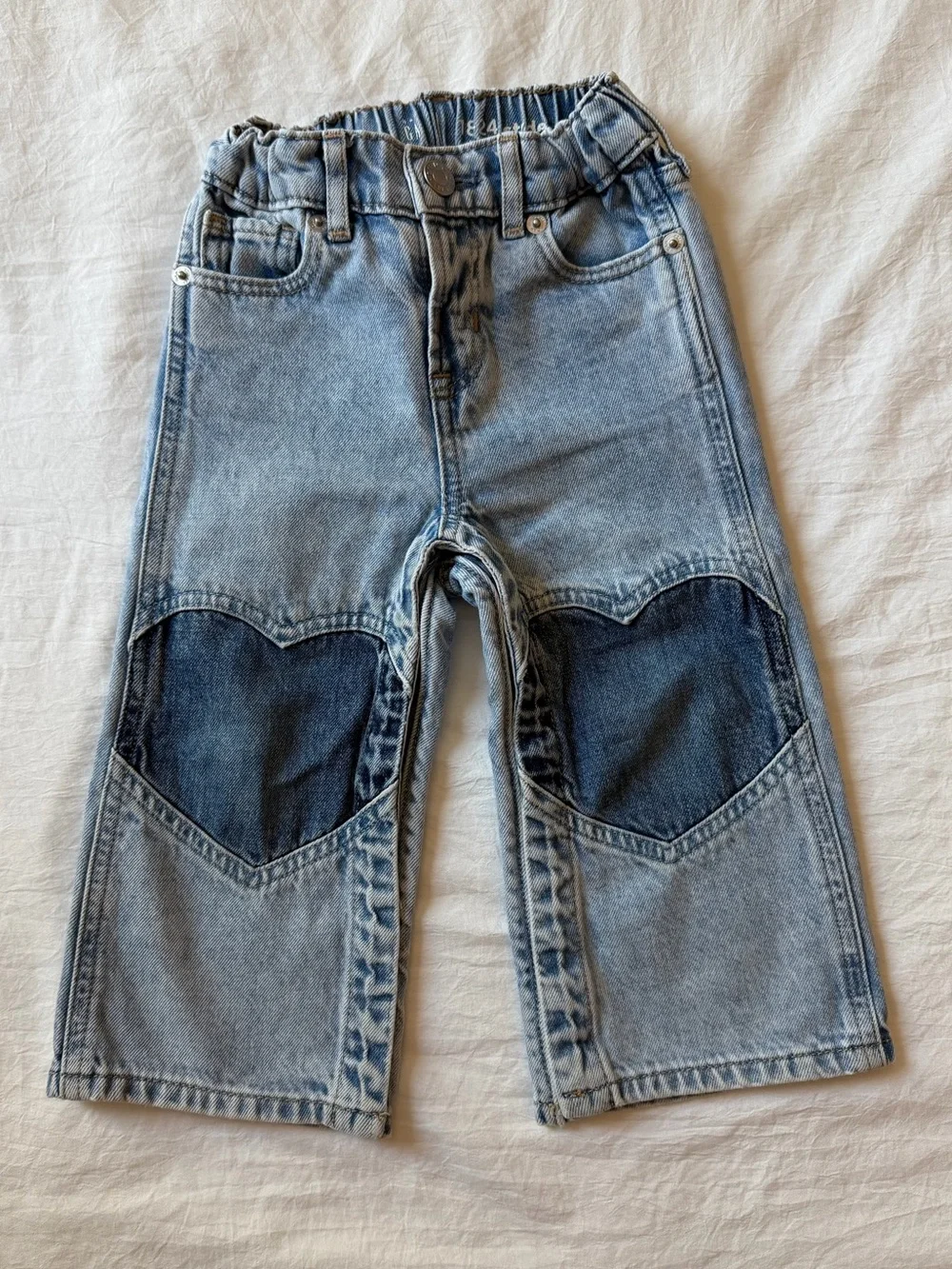 Baby Gap Horseshoe Jeans 18-24M Two-Tone Heart Knee